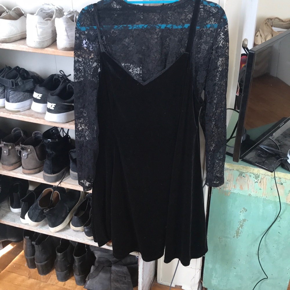 Torrid Black cocktail dress with velvet and lace